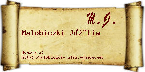 Malobiczki Júlia névjegykártya