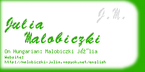 julia malobiczki business card